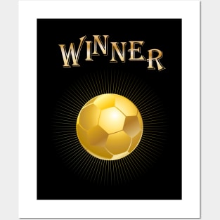 Soccer Winner Goal Award Cup Gold Football Ball Football Posters and Art